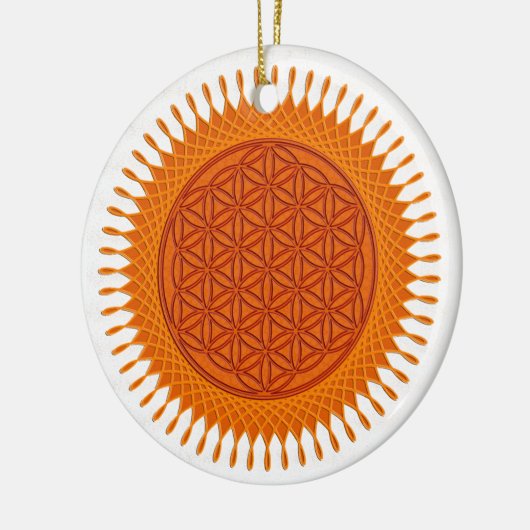 Bloem van levend/zonnig ontwerp keramisch ornament (Links)