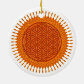 Bloem van levend/zonnig ontwerp keramisch ornament (Achterkant)