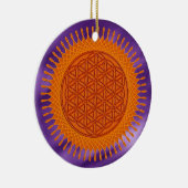 Bloem van levend/zonnig ontwerp | Lijngolven Keramisch Ornament (Rechts)