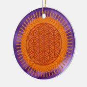 Bloem van levend/zonnig ontwerp | Lijngolven Keramisch Ornament (Links)