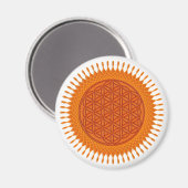 Bloem van levend/zonnig ontwerp magneet (Voorkant / Achterkant)