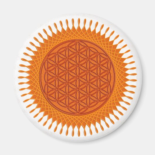 Bloem van levend/zonnig ontwerp magneet (Voorkant)