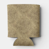 Bloem van levende dieren - zon - naadloos patroon  blikjeskoeler (Achterkant)