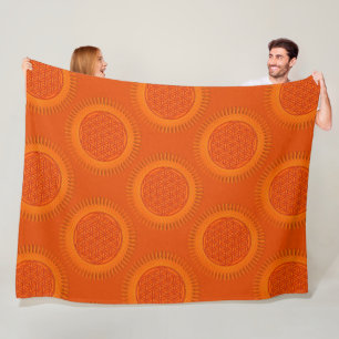 Bloem van levende dieren - zon - naadloos patroon fleece deken