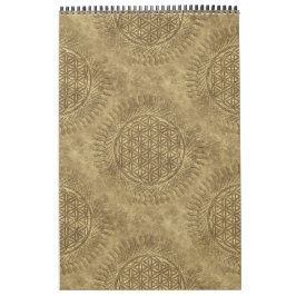 Bloem van levende dieren - zon - naadloos patroon  kalender