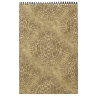 Bloem van levende dieren - zon - naadloos patroon  kalender