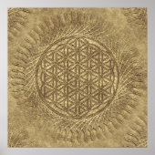 Bloem van levende dieren - zon - naadloos patroon  poster (Voorkant)