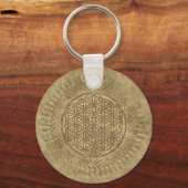 Bloem van levende dieren - zon - naadloos patroon  sleutelhanger (Voorkant)