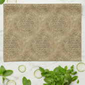 Bloem van levende dieren - zon - naadloos patroon  theedoek (Gevouwen)