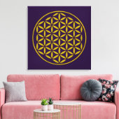 Bloem van levenscyclus 2 - goudstempel canvas afdruk (Insitu (Woonkamer))