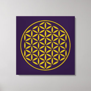 Bloem van levenscyclus 2 - goudstempel canvas afdruk