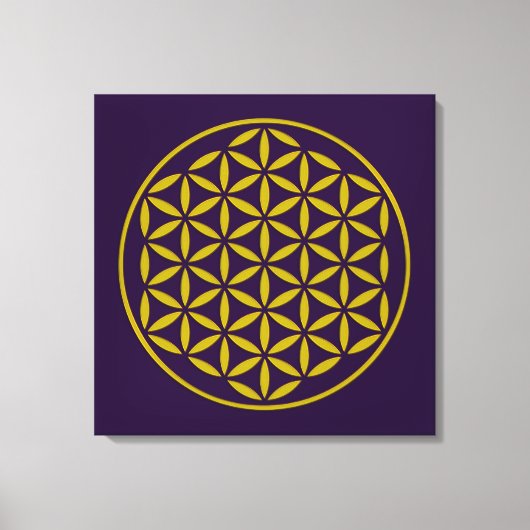 Bloem van levenscyclus 2 - goudstempel canvas afdruk (Voorkant)