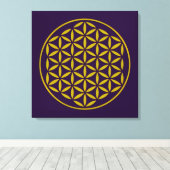 Bloem van levenscyclus 2 - goudstempel canvas afdruk (Insitu (Houten vloer))