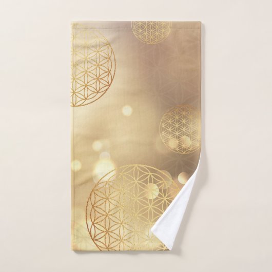 Bloem van levensgoud bad handdoek (Handdoek)