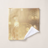 Bloem van levensgoud bad handdoek (Wasdoekje)
