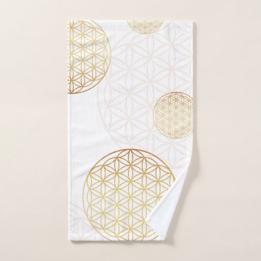 Bloem van levensgoud bad handdoek (Handdoek)