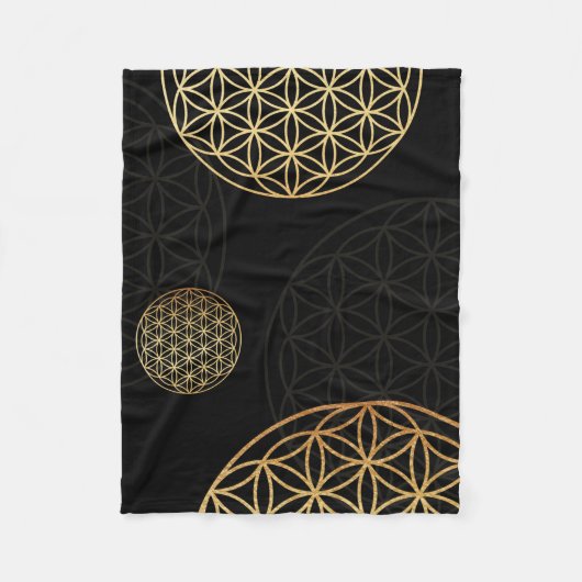 Bloem van levensgoud fleece deken (Voorkant)