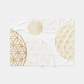 Bloem van levensgoud fleece deken (Voorkant (Horizontaal))