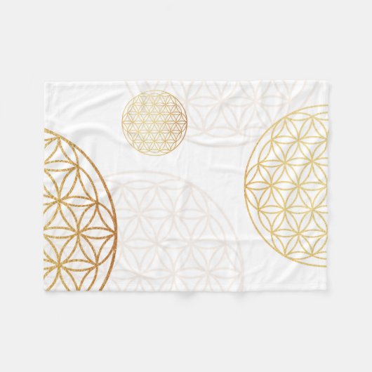 Bloem van levensgoud fleece deken (Voorkant (Horizontaal))