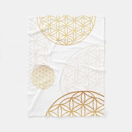 Bloem van levensgoud fleece deken (Voorkant)