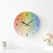 Bloem van levensgoud op regenbooggradiënt grote klok (Huis)