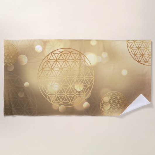 Bloem van levensgoud strandlaken (Voorkant)