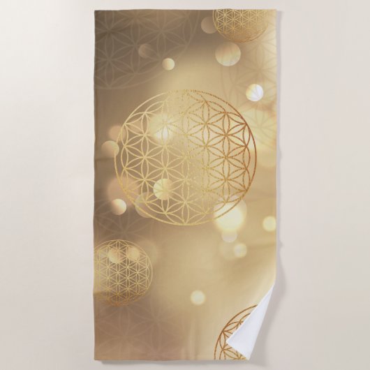 Bloem van levensgoud strandlaken (Voorkant)