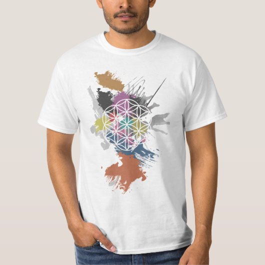 Bloem van levensgrunge verf t-shirt (Voorkant)