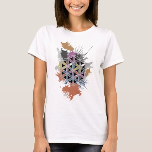 Bloem van levensgrunge verf t-shirt (Voorkant)