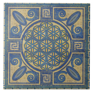 Bloem van levensmozaïektegel N1 Tegeltje