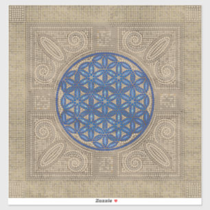 Bloem van levensmozaïektegel nr. N2 Sticker