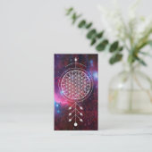 *~* Bloem van levensnebula Yoga Reiki Astrologie Visitekaartje (Staand voorkant)