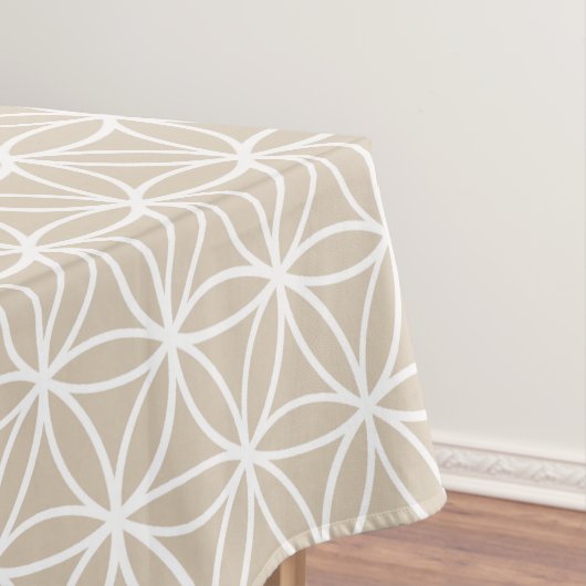 Bloem van levenspatroon: Beige Tafelkleed (Voorbeeld)