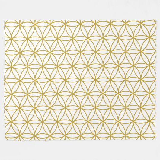 Bloem van levenspatroon Gold Fleece Deken (Voorkant (Horizontaal))