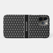 Bloem van levenspatroon op zwart Case-Mate iPhone case (Achterkant (horizontaal))