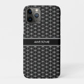 Bloem van levenspatroon op zwart Case-Mate iPhone case (Achterkant)