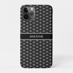 Bloem van levenspatroon op zwart Case-Mate iPhone case
