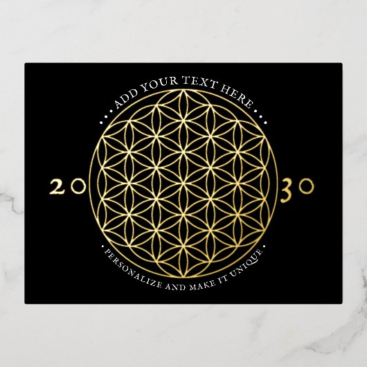 Bloem van levensSacred Geometry Folie Uitnodiging Briefkaart (Voorkant)