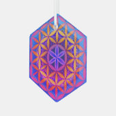Bloem van levenssieraden glas ornament (Voorkant links)