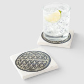 Bloem van levenssteen onderzetter (Zijkant)