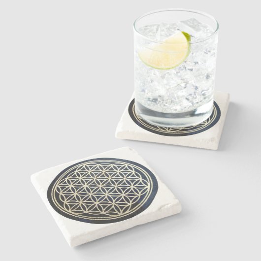 Bloem van levenssteen onderzetter (Zijkant)