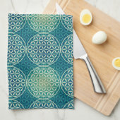 Bloem van levensverzekering - stempelpatroon - cya theedoek (Quarter Fold)