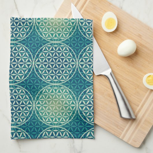 Bloem van levensverzekering - stempelpatroon - cya theedoek (Quarter Fold)