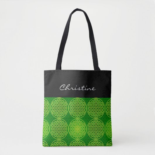 Bloem van levensverzekering - stempelpatroon - gro tote bag (Voorkant)