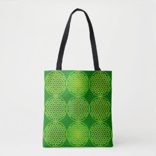 Bloem van levensverzekering - stempelpatroon - gro tote bag
