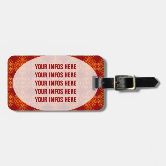 Bloem van levensverzekering - stempelpatroon - ora bagagelabel (Voorkant horizontaal)