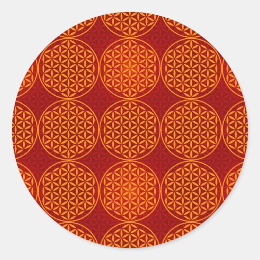Bloem van levensverzekering - stempelpatroon - ora ronde sticker (Voorkant)