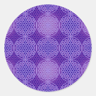 Bloem van levensverzekering - stempelpatroon - paa ronde sticker