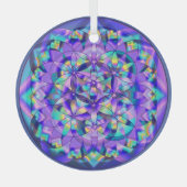 Bloem van Life Blue~ Glas Ornament (Voorkant)