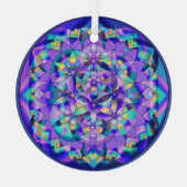 Bloem van Life Blue~ Glas Ornament (Achterkant)